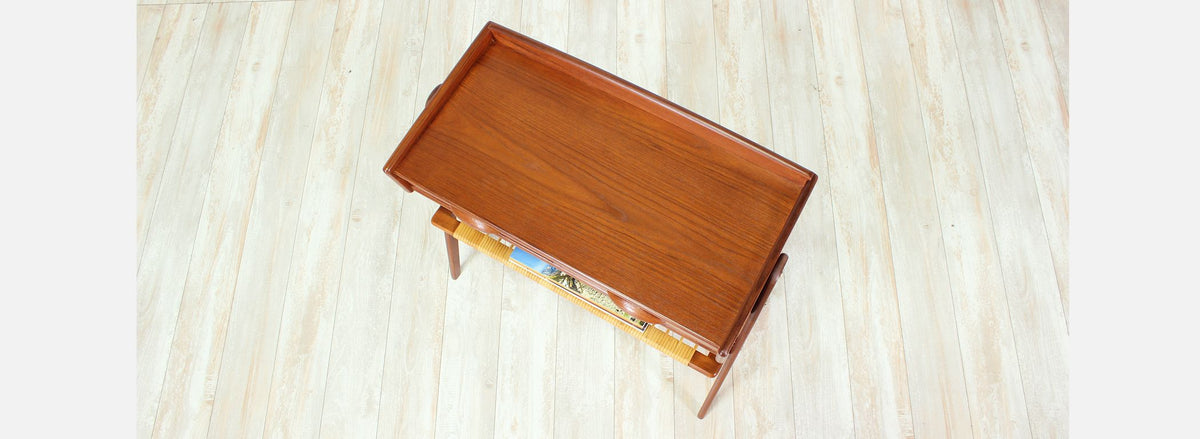 Danish Modern Caned-Shelf Night Stand