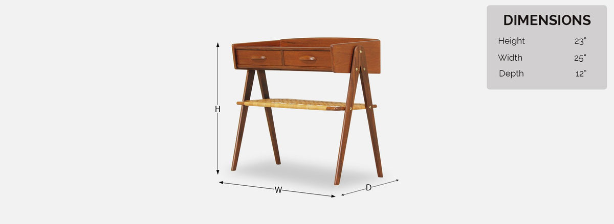 Danish Modern Caned-Shelf Night Stand