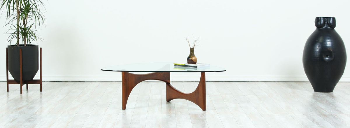 Adrian Pearsall Triangular Glass Top Coffee Table for Craft Associates