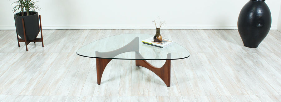 Adrian Pearsall Triangular Glass Top Coffee Table for Craft Associates