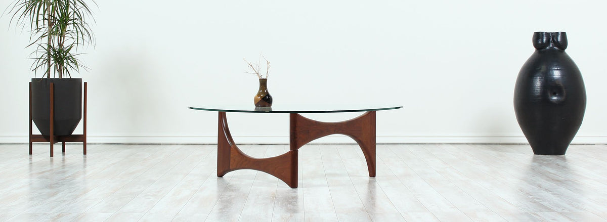 Adrian Pearsall Triangular Glass Top Coffee Table for Craft Associates