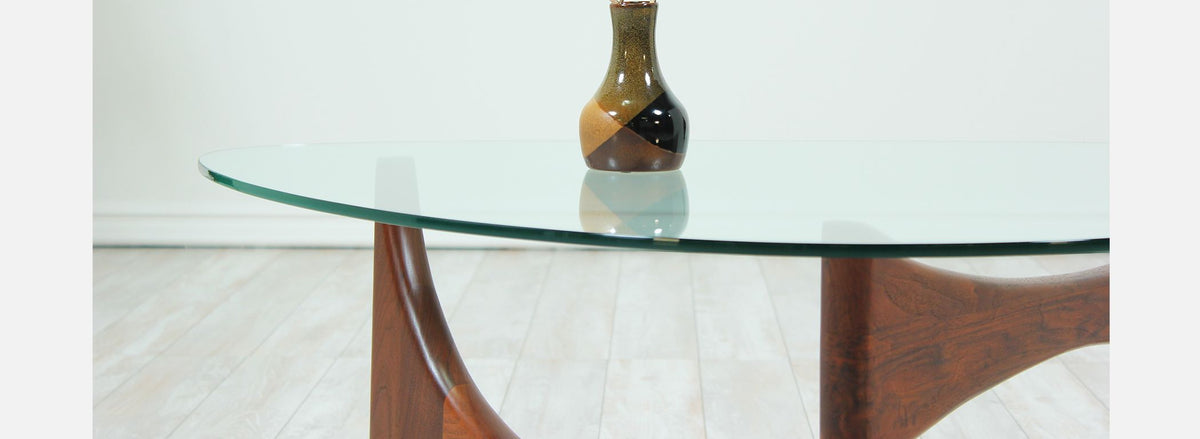Adrian Pearsall Triangular Glass Top Coffee Table for Craft Associates