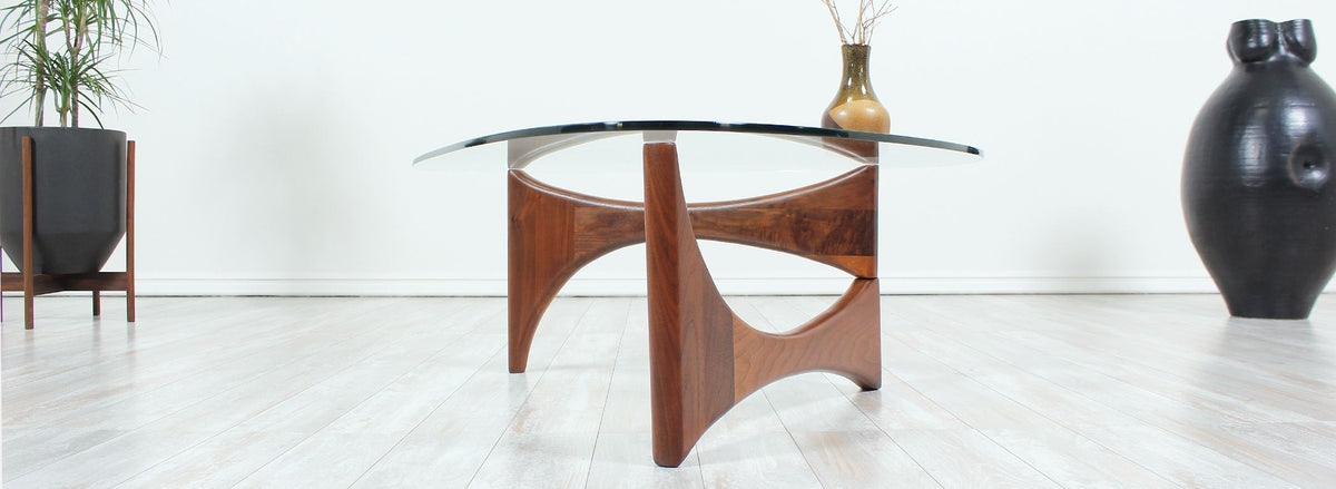 Adrian Pearsall Triangular Glass Top Coffee Table for Craft Associates