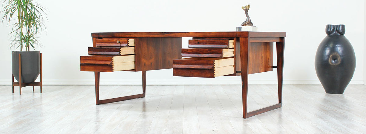 Kai Kristiansen Model-70 Rosewood Desk for Feldballes Møbelfabrik