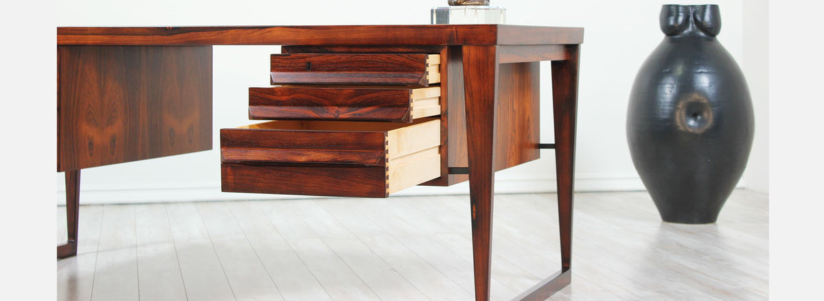 Kai Kristiansen Model-70 Rosewood Desk for Feldballes Møbelfabrik