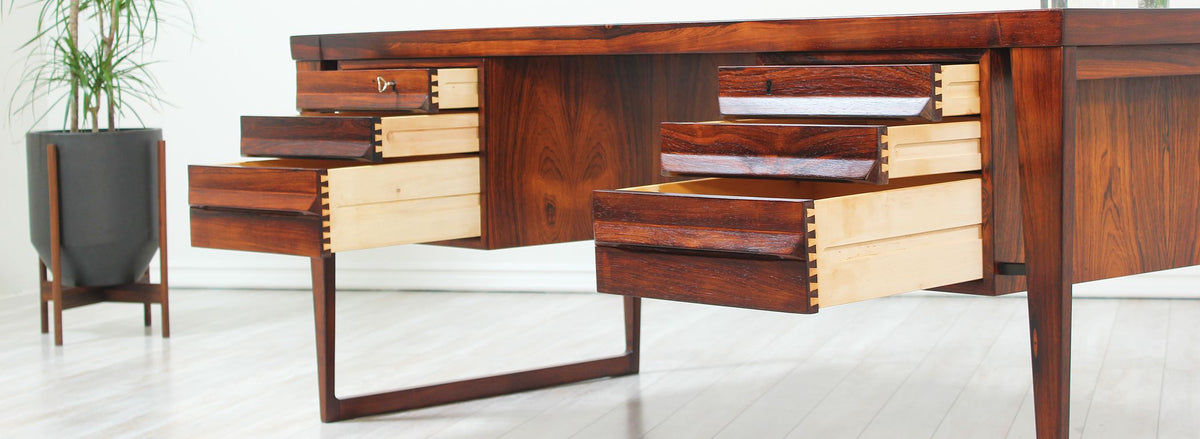 Kai Kristiansen Model-70 Rosewood Desk for Feldballes Møbelfabrik