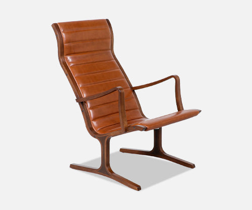 Tendo Mokko "Heron" Cognac Leather Lounge Chair