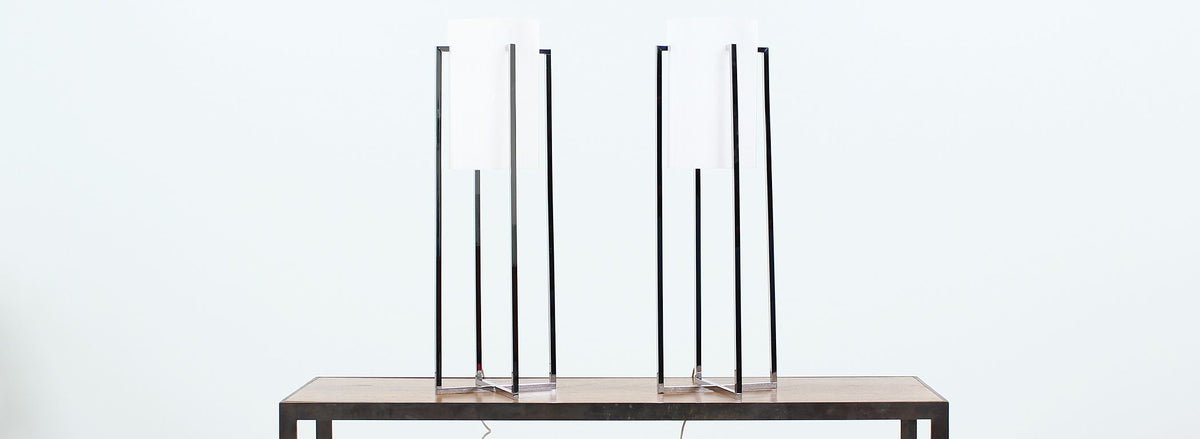 Chrome & Acrylic Table Lamps by Robert Sonneman for Koch & Lowy