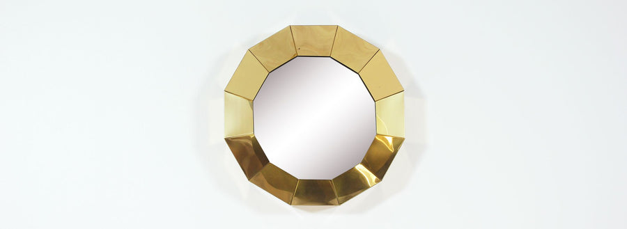 Curtis Jere Geometric Brass Mirror for Artisan House
