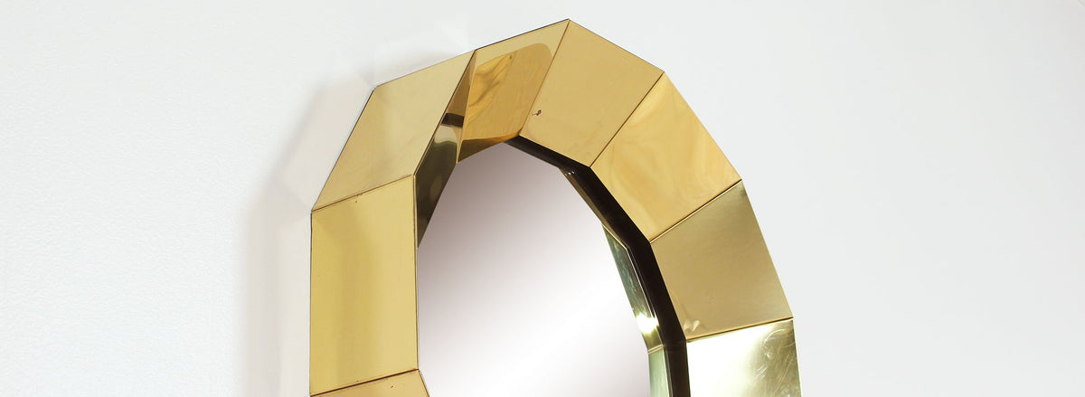 Curtis Jere Geometric Brass Mirror for Artisan House