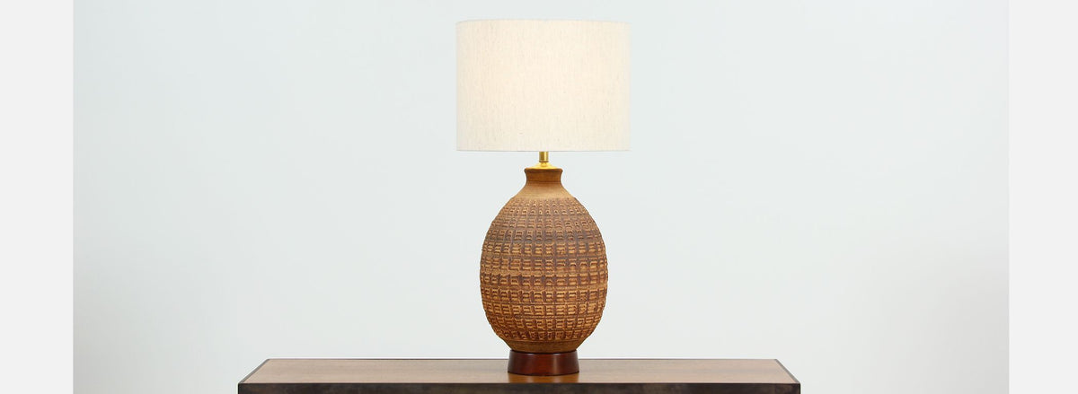 Bob Kinzie Earthenware “N-Series” Ceramic Table Lamp for Affiliated Craftsmen