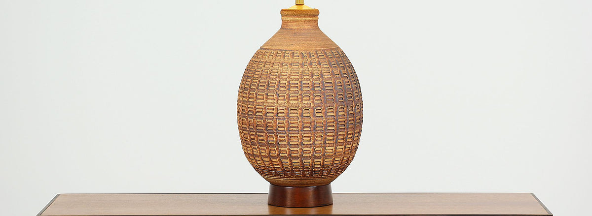 California Modern “N-Series” Ceramic Table Lamp by Bob Kinzie