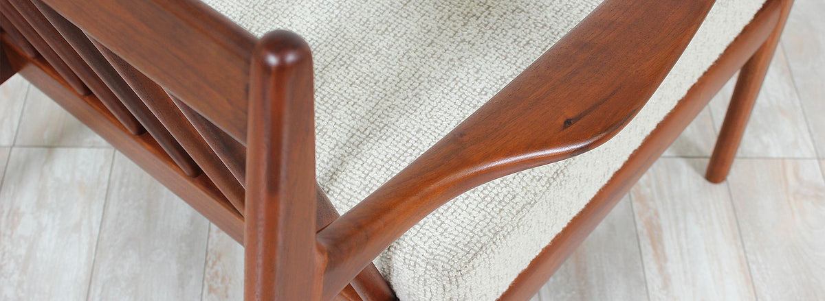 Folke Ohlsson Model 74-C Walnut Lounge Chair for Dux