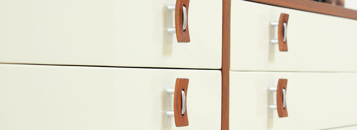 Stanley Young Two-Tone Lacquered & Walnut Dresser for Glenn of California 