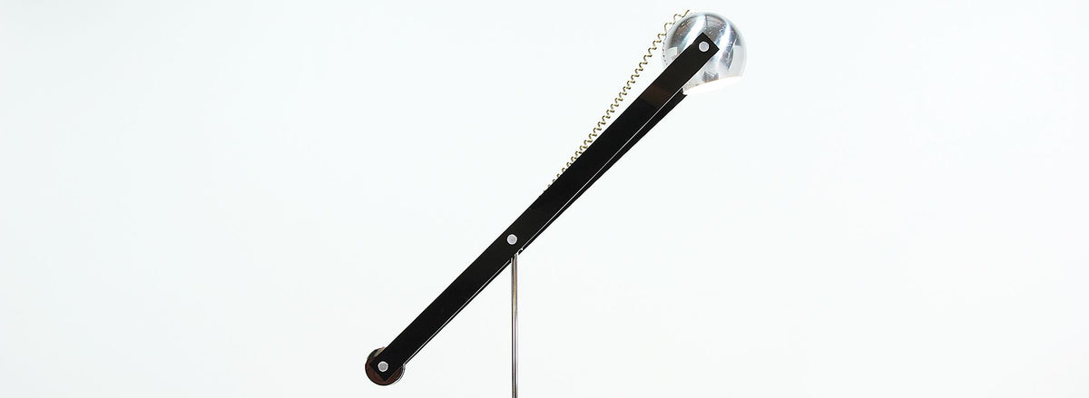 Mid-Century Modern Adjustable Chrome Orb Floor Lamp