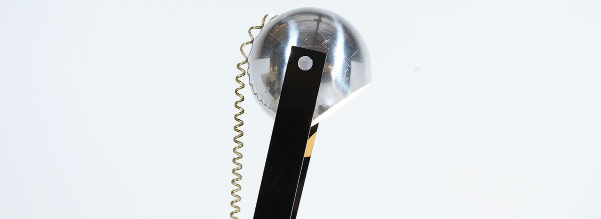 Mid-Century Modern Adjustable Chrome Orb Floor Lamp