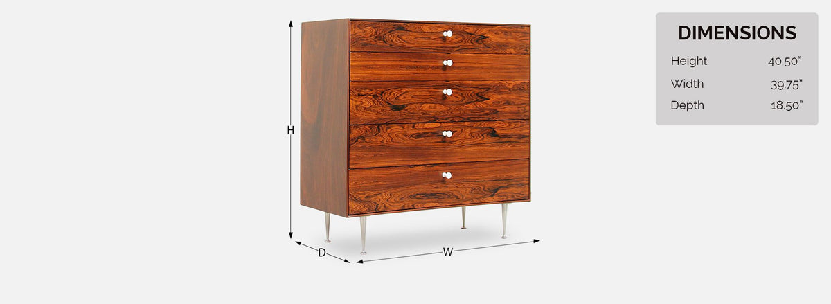 George Nelson `Thin Edge` Rosewood Chest of Drawers for Herman Miller