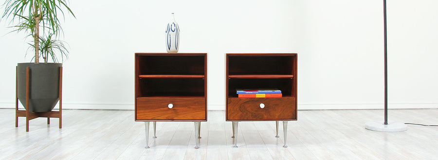 George Nelson `Thin Edge` Rosewood Night Stands for Herman Miller