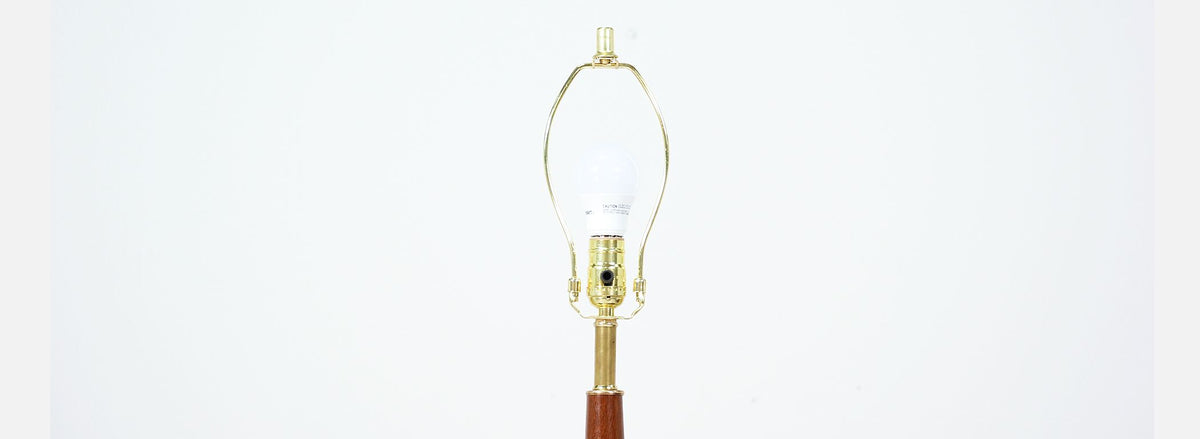Danish Modern Teak Teardrop Table Lamp