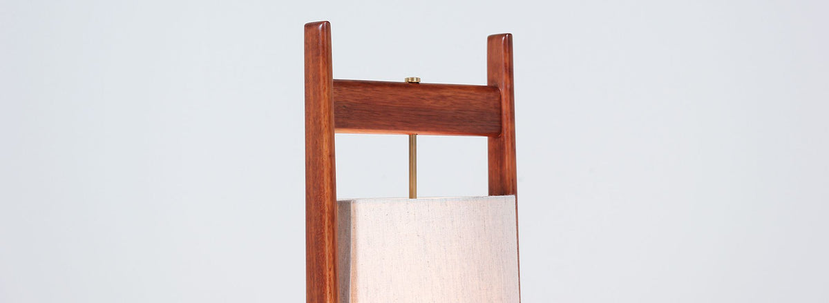 Mid-Century Modern Sculptural Walnut Floor Lamp