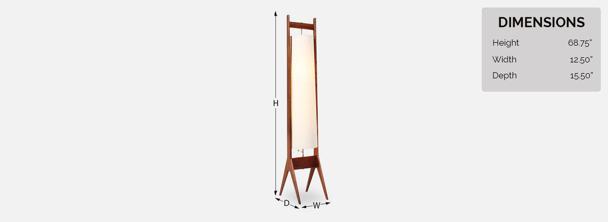 Mid-Century Modern Sculptural Walnut Floor Lamp