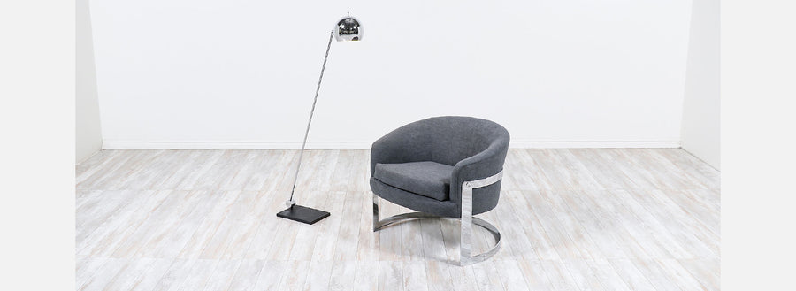 Robert Sonneman Chrome Orb Floor Lamp with Iron Base for George Kovacs 