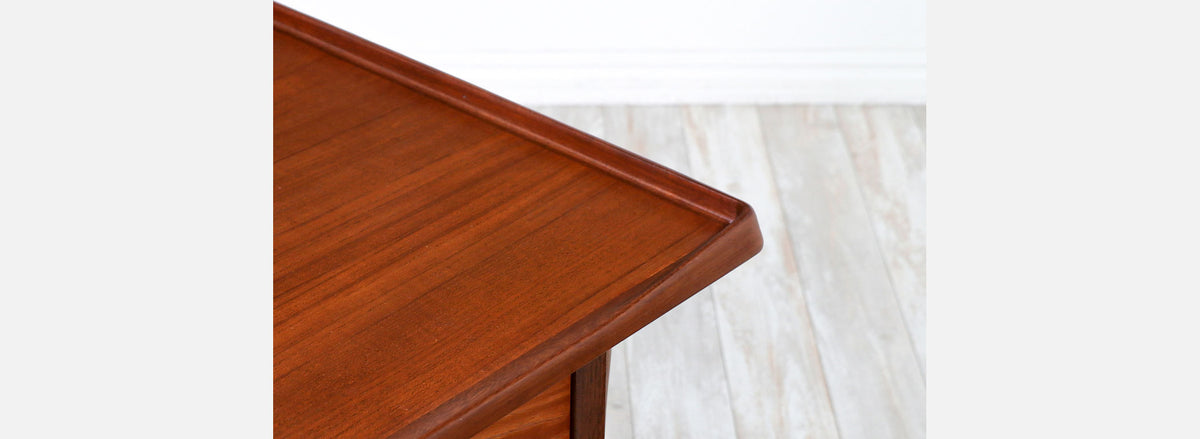 Danish Modern Executive Sculpted Teak Desk by Peter Lovig Nielsen