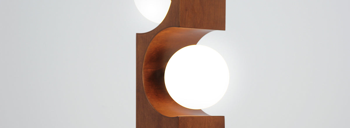 Mid-Century 2-Globe Geometric Table Lamp by Modeline