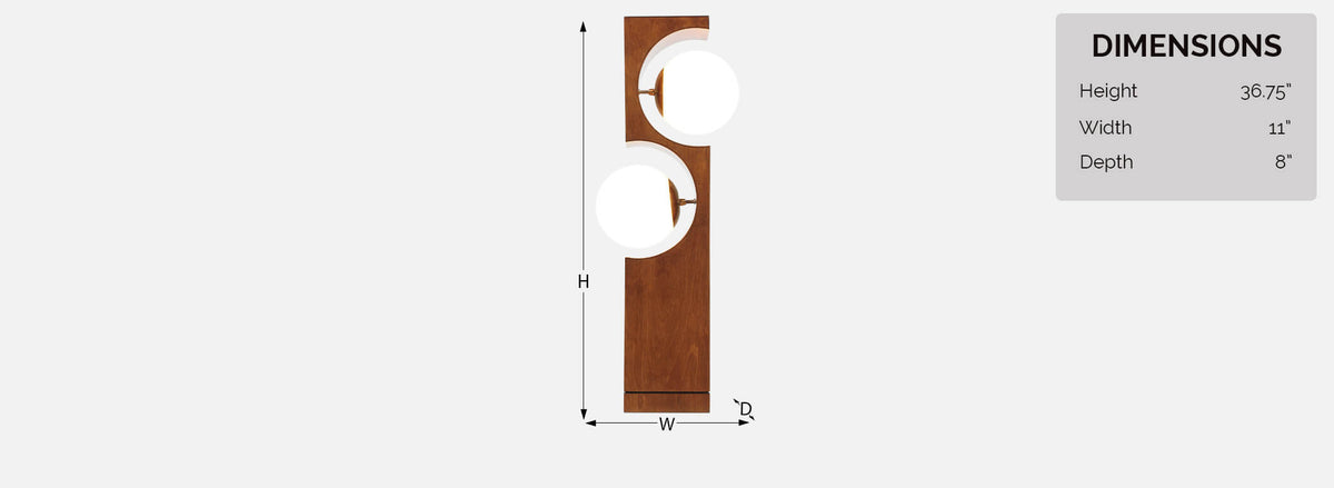 Mid-Century 2-Globe Geometric Table Lamp by Modeline