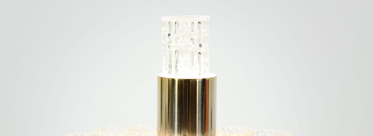 Mid-Century Chrome & Murano Table Lamp by Doria Leuchten