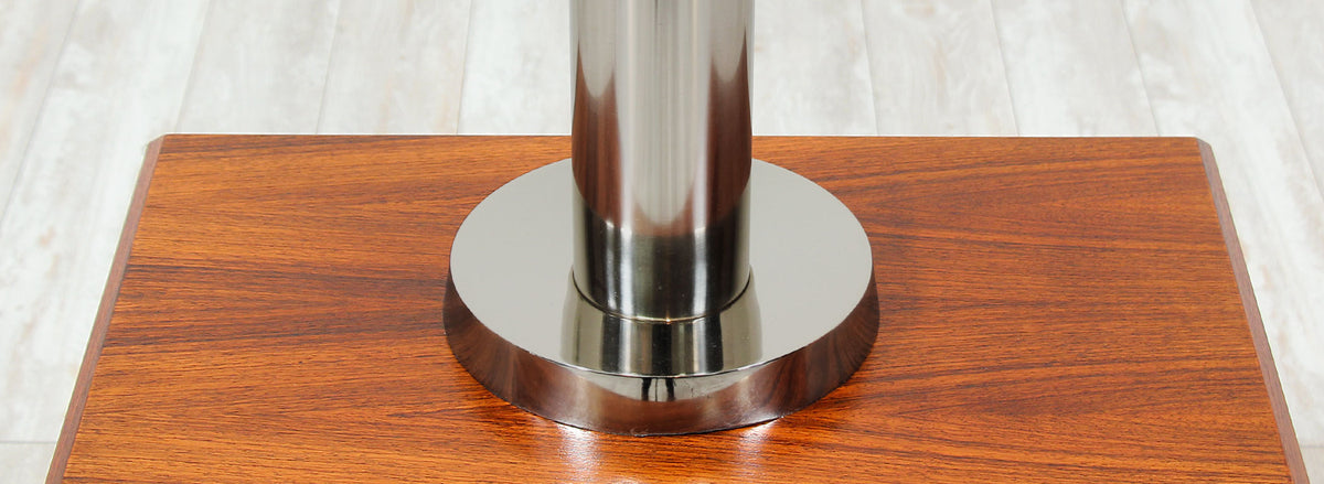Mid-Century Chrome & Murano Table Lamp by Doria Leuchten
