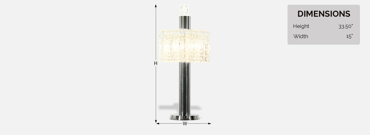 Mid-Century Chrome & Murano Table Lamp by Doria Leuchten