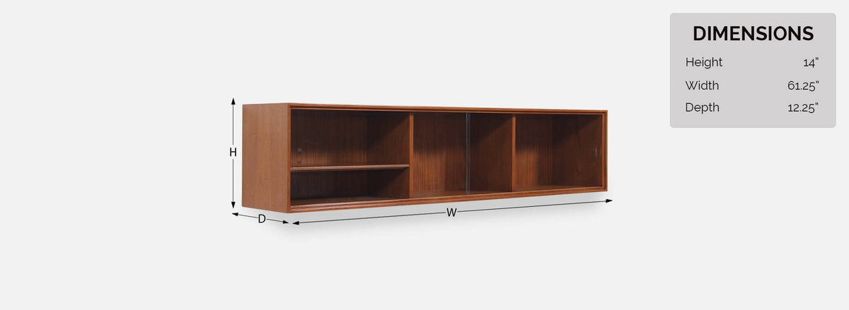 Danish Modern Wall-Mounted Teak Display Case