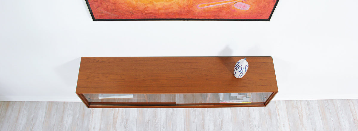 Danish Modern Wall-Mounted Teak Display Case