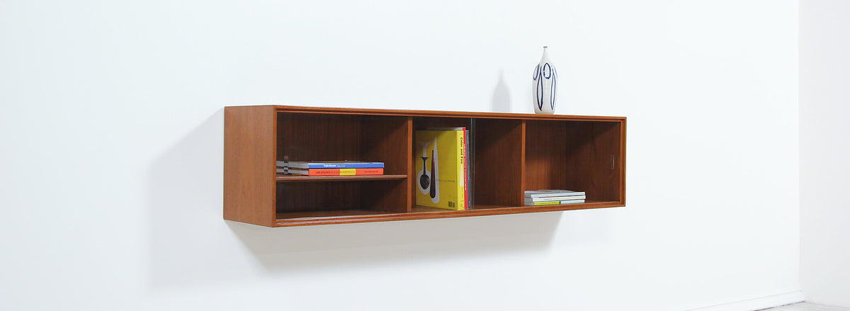 Danish Modern Wall-Mounted Teak Display Case