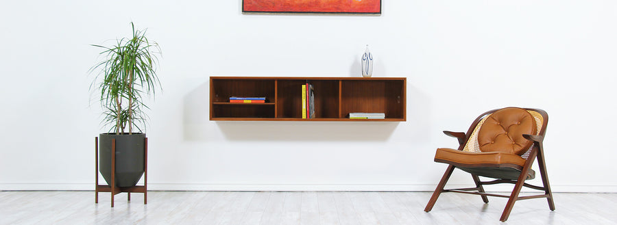 Danish Modern Wall-Mounted Teak Display Case