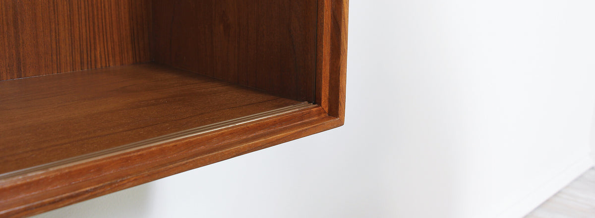 Danish Modern Wall-Mounted Teak Display Case