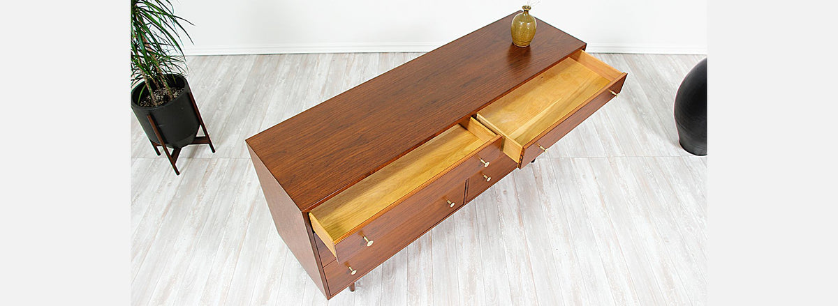 Milo Baughman 6-Drawer Walnut Dresser for Glenn of California
