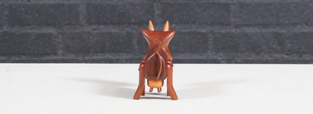 Danish Modern Teak Cow Figurine Sculpture by Sveistrup