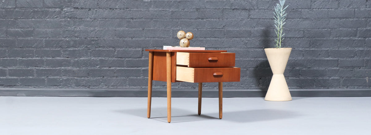 Sigfred Oman Teak & Oak Night Stands for Ølholm Møbelfabrik