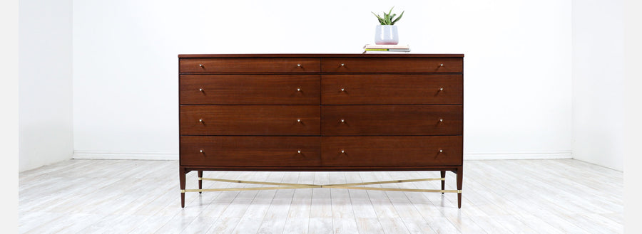 Paul McCobb "Irwin Collection" Dresser with Brass Accents for Calvin Furniture