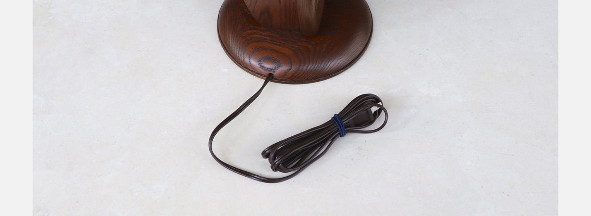 Mid-Century Sculpted Walnut Base with Brass Accent Table Lamp