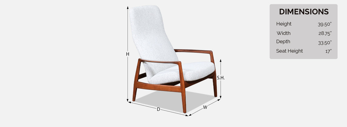 Folke Ohlsson Model-1032 Reclining Chair w/ Ottoman for Dux