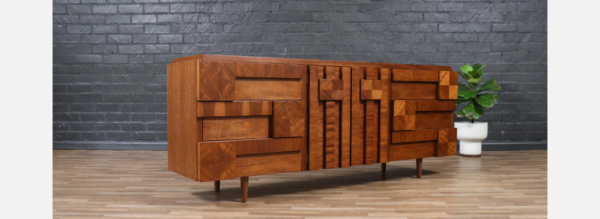 Mid-Century "Staccato" Brutalist Dresser by Lane