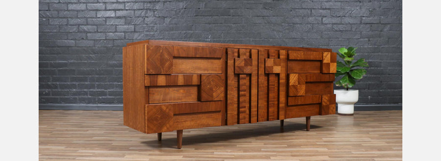 Mid-Century "Staccato" Brutalist Dresser by Lane
