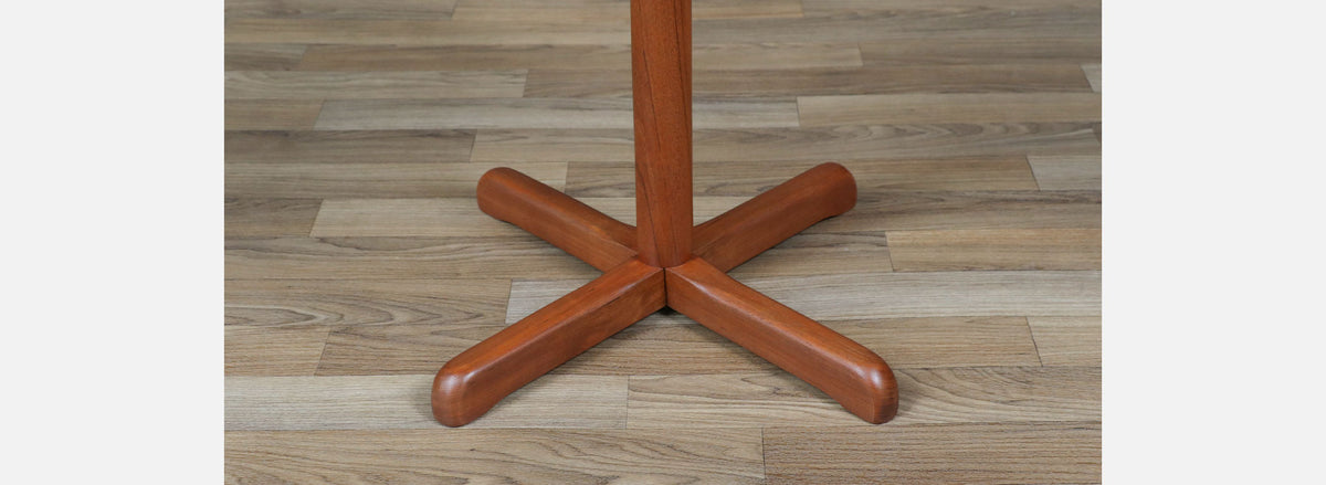 Danish Modern Pedestal Teak Side Table by B&M