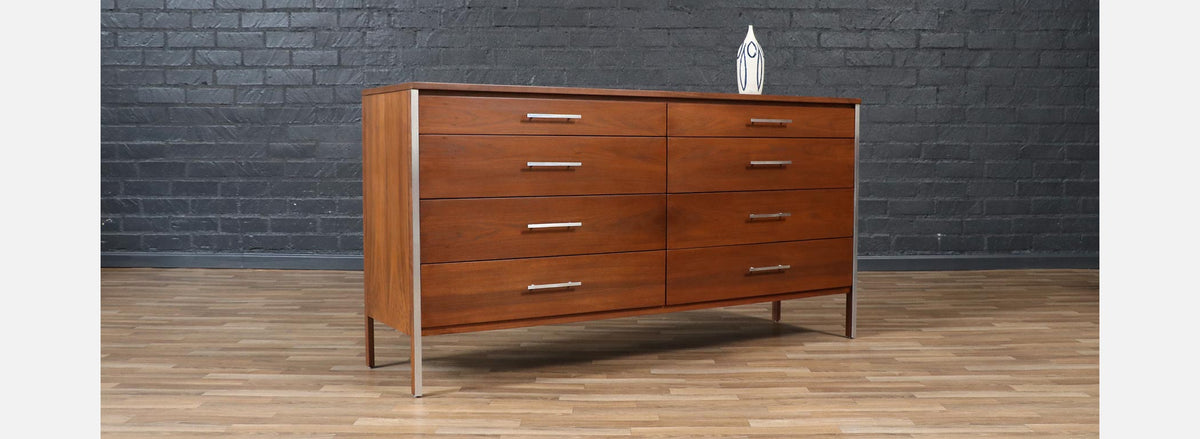 Paul McCobb "Linear Group" Dresser w/ Steel Accents for Calvin Furniture