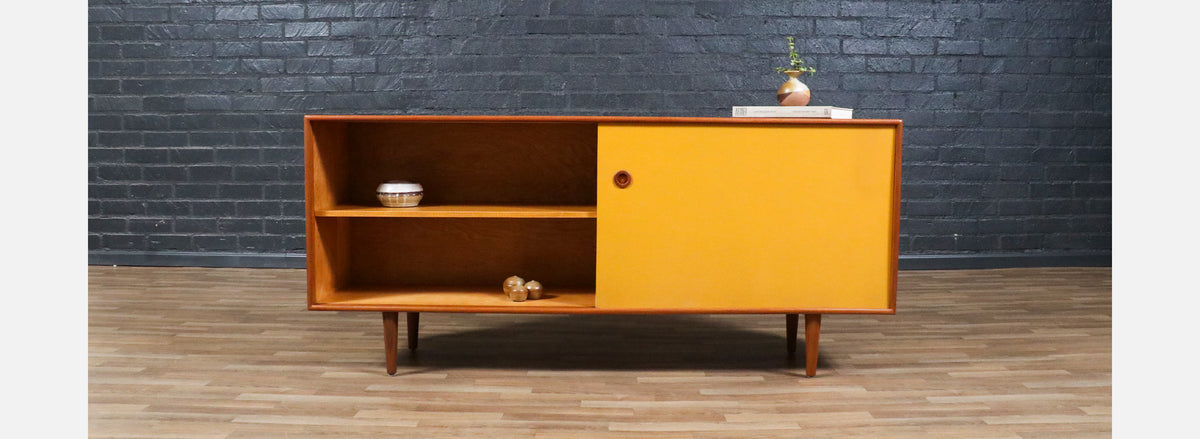 Danish Modern Teak & Two-Tone Lacquered Credenza