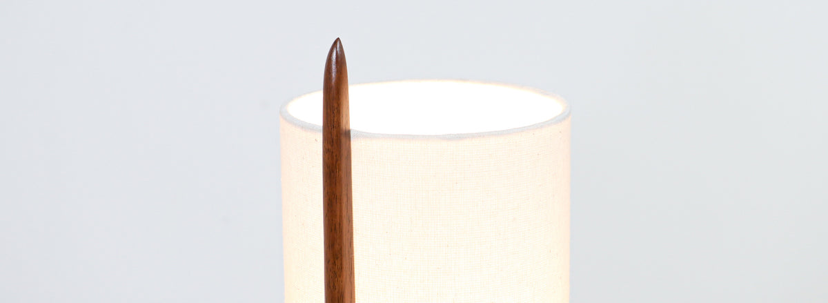 Modeline of California Modern Sculpted Walnut & Brass Table Lamp
