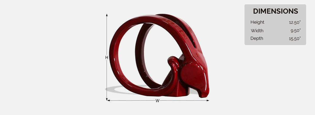 Mid-Century Modern Rams Head Sculpture by Jaru of California 